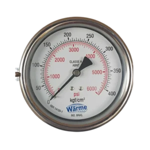 Manômetro analógico série: 1.WW.1000P - Saída traseira com garras para painel